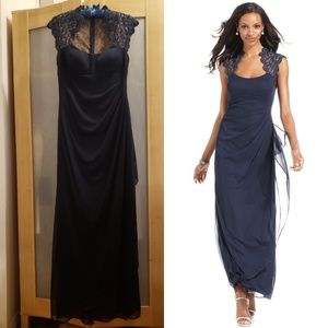 Xscape midnight blue evening gown - size 6